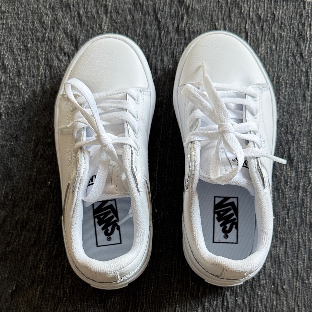 Vans All-White Lace-Up Sneakers